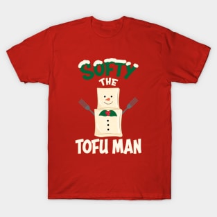 Vegan Christmas Softy the Tofu Man Funny Tofu T-Shirt